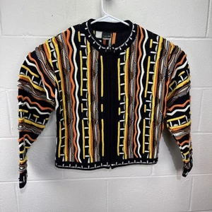 Cardigan maglione COOGI Australia maglia 3D donna zip colorato XL arancione nero - Foto 1 di 17
