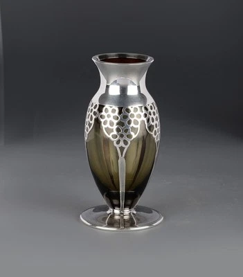 Kleine Vase mit Silberauflage - F. W. Spahr um 1930 - Bild 1 von 4