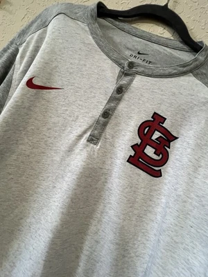 Nike Dri-FIT Shirt St. Louis Cardinals Mens Extra Large Baseball Gray Swoosh - Image 1 of 4