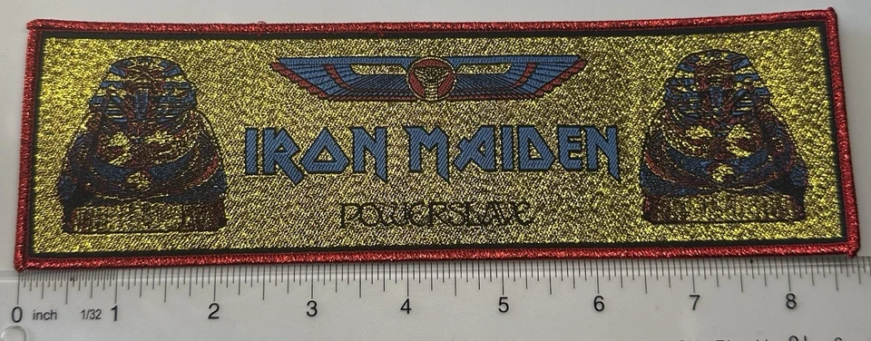 iron maiden powerslave Metallic Red Border Strip Woven Patch - Image 1 of 1
