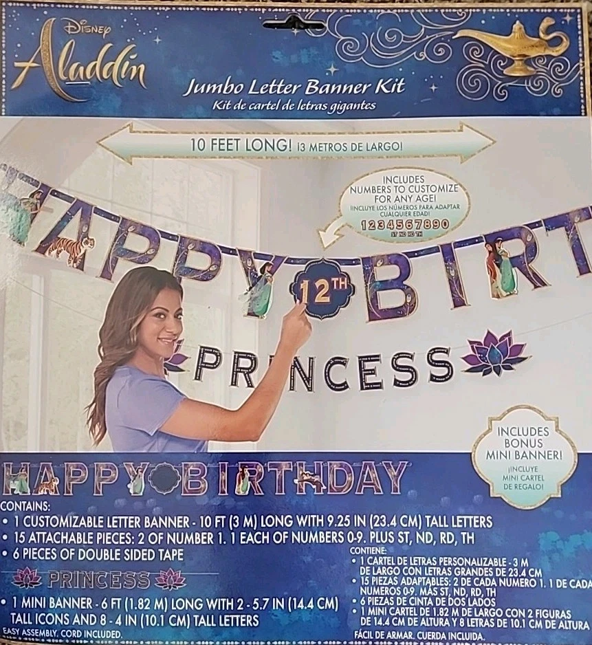 Баннер с письмом Aladdin Party Supplies Add An Age поздравление с днем рождения арабские ночи - Изображение 1 из 4
