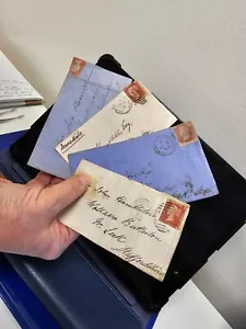 GREAT BRITAIN - 4 FRONT PAGES OF TRAVEL LETTERS TO LEEK, VERY OLD AND RARE - Picture 1 of 10