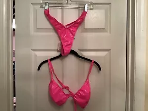 Candyland Hot Pink Vinyl Bikini Size L - Picture 1 of 6
