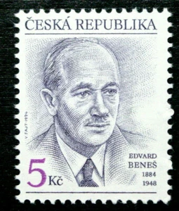 República Checa, 1994, Dr. Edvard Benes, Presidente, Scott 2918, 1 sello, MNH - Imagen 1 de 3