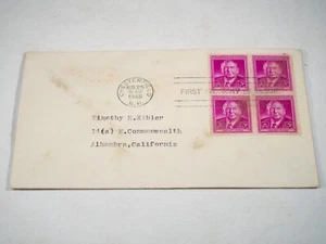 3c Harlan F. Stone stamp block First Day Cover no cachet typewritten - Picture 1 of 2