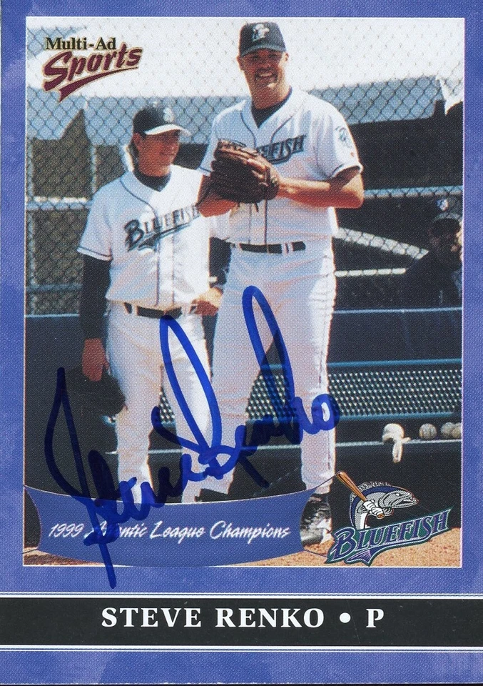 2000 Bridgeport Bluefish STEVE RENKO Signed Card autograph AUTO RED SOX RC - Image 1 of 1