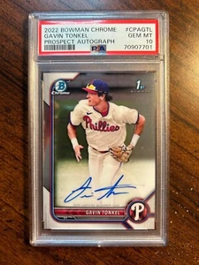 Gavin Tonkel, Prospect Autograph #CPAGTL - 2022 Bowman Chrome - PSA 10 GEM MT - Picture 1 of 1