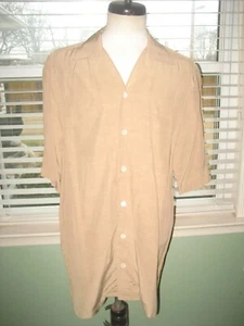 MEN'S ZANELLA ITALIAN BROWN SS DRESS SHIRT sz ( MEDUIM ) MADE IN ITALY - Picture 1 of 5