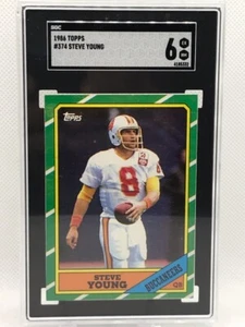 Steve Young Sgc 6 1986 Topps Football #374 Rookie Hof RC - Imagen 1 de 2