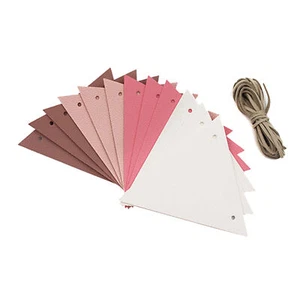 12pcs/set Banner Bunting Waterproof Party Decoration Colorful Bunting Banne Pink - Picture 1 of 10