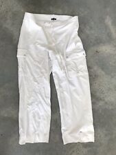 New Frontier White Womens Pocketed Drawstring Relaxed Fit Pants Size Medium