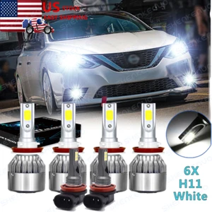 For Nissan Sentra 2013-2018 Combo 6x LED Headlights Hi/Low Beam Fog Lights White - Picture 1 of 12