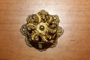 Small Antique Round Brass Bronze Furniture Drawer Dresser Pull J-6 - Picture 1 of 6