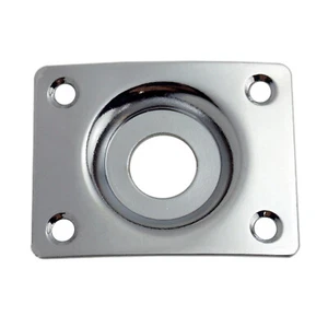 Silver Guitar Output Metal Jack Plate Square for Electric Bass Guitar Tele q - Picture 1 of 6