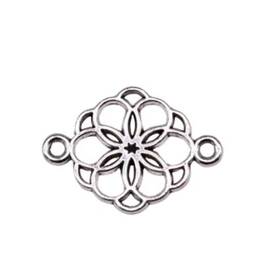 150 Pcs Tibetan Silver Flower Connectors 21x15MM Diy Jewelry Making C15158 - Imagen 1 de 3