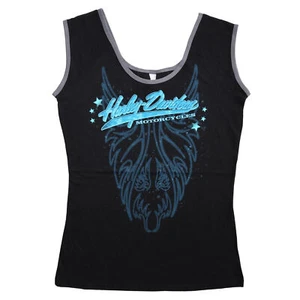Harley Davidson Damas Niñas Nuevas Camisetas sin Mangas Corbata Motocicletas Gráfico Algodón80 - Imagen 1 de 4