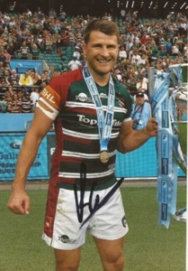LEICESTER TIGERS: RICHARD WIGGLESWORTH SIGNED 6x4 PREMIERSHIP TROPHY PHOTO+COA - Picture 1 of 1