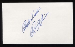 Ron Kline Signed 3 x 5 Inch Index Card Autographed Baseball Signature