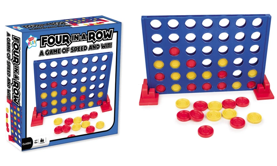 Four in Row Classic Childrens Family Board Game Fun Kids Play Players 2 Ages 4+ - Image 1 of 1