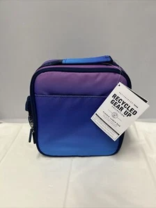 Bolso de almuerzo clásico Pottery Barn para adolescentes reciclado Gear Up Ombre púrpura/azul - Imagen 1 de 5