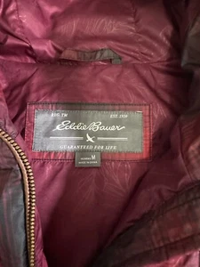Eddie Bauer Womens Red/Black Plaid Faux Fur Hooded Yukon Classic Vest Size M - Picture 1 of 7