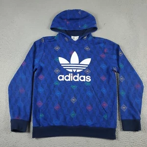 Adidas Sweater Boys Large Blue Pullover Hoodie Sweatshirt Youth/Kids - Picture 1 of 10