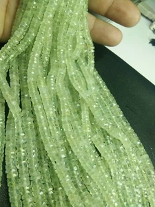 PNEUMATICO AAA VERDE PREHNITE SFACCETTATO 6-6,5 MM PERLINE PIETRE PREZIOSE SCIOLTE FILI 16" - Foto 1 di 4
