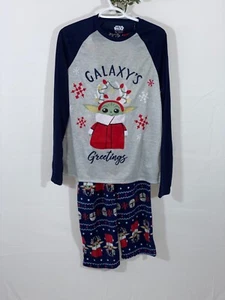 Star Wars Erwachsene Schlaf Weihnachten Pyjama Set Galaxy's Greeting Navy/Grau Gr. S - Bild 1 von 2