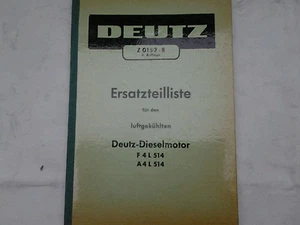ERSATZTEILLISTE Deutz Z 0152-8 für den luftgekühlten Dieselmotor F4L 514 A4L 514 - Bild 1 von 4