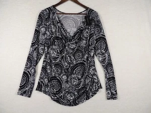 Camisa Lane Bryant para mujer 14/16 Plus mezcla de polietileno lados fruncidos capucha escote nueva con etiquetas - Imagen 1 de 7