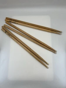 Vater Wood Drum Sticks Lot Of 3 Pair American Hickory Los Angeles 5A - Picture 1 of 9