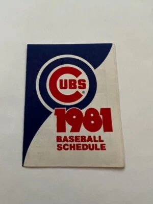 Vintage MLB Chicago CUBS 1981 Schedule.MINT.Same day Shipping. - Image 1 of 4