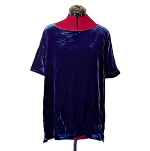Sundance Velour Blau Top L Damen Viskose Seidenmischung Seitenschlitz Boho Chic - Bild 1 von 6