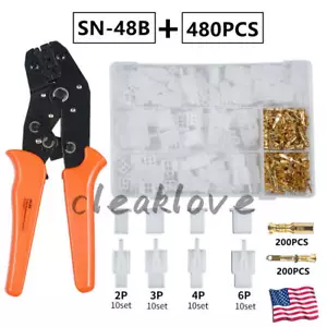 Kit 480x Connettore Filo Auto 2/3/4/6 Pin Maschio Femmina Cavo Terminale Spina - Foto 1 di 15