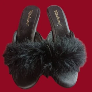 Fabulicious Black Belle 301F Furry Slide Fabulicious Size 11 - Picture 1 of 10