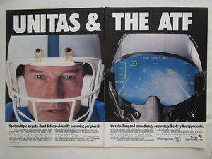 7/90 PUB TEXAS INSTRUMENTS WESTINGHOUSE HELM CASQUE FOOTBALL JOHNNY UNITAS AD - Bild 1 von 1
