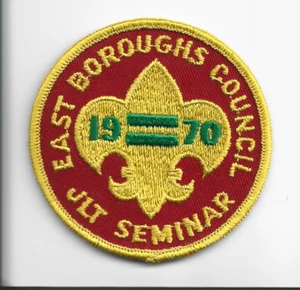 1970 Boy Scouts of America - BSA East Boroughs Council, parche de seminario JLT - Imagen 1 de 2