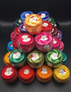 IRIS PERLE RAYON SIZE 8 embroidery thread. 10 grams. Choose from 39 Colors. - Picture 1 of 82