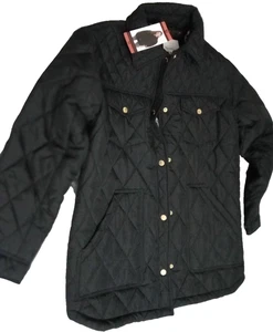 Brand new with tags weatherproof black lined quilted coat with pockets women, M - Picture 1 of 14