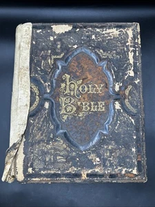 Antique 1890’s Holy Bible - KJV & Revised Versions Parallel Old & New Testaments - Picture 1 of 21