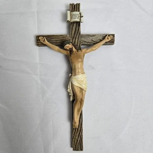 Holy Trinity Catholic Books & Gifts Painted Crucifix Wall Hanging, Resin, 8" - Picture 1 of 10