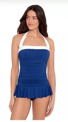 Ralph Lauren Bel Air Shirred Skirted Slim Swim Dress  Women's 14 - Image 1 of 4