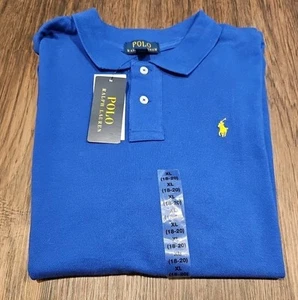 Polo Ralph Lauren Boy Classic fit Short Sleeve Polo Shirt XL Classic Blue NWT - Picture 1 of 8