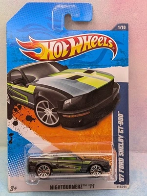 2011 Hot Wheels '07 FORD SHELBY GT-500 #111☆black;green; j5☆Nightburnerz☆z3 - Image 1 of 3