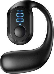 AURICOLARE BLUETOOTH 5.3 VIVAVOCE WIRELESS CON MICROFONO HD GANCIO ORECCHIO IPX5 - Foto 1 di 5