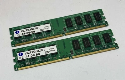 4GB (2 x 2GB) Integral IN2T2GNXNFI 41-09-58 PC2-6400U 800MHz DDR2 Desktop Memory - Image 1 of 3