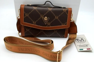 Bolso de hombro o clutch pequeño Valentino Orlandi, cuero vegano, marrón Foto 1 de 4