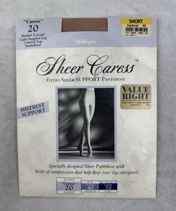 JC Penney Sheer Caress 20 Sheerest Support Short Oatmeal 40 Control Top NOS VTG - Picture 1 of 7