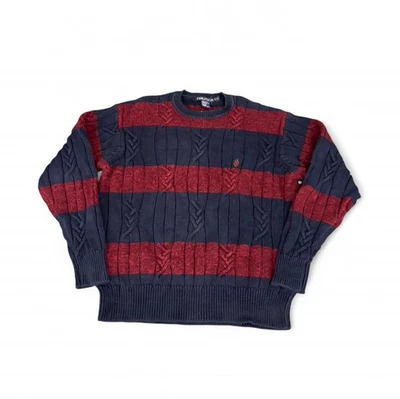 Vintage Nautica cable knit sweater color block Y2K  Sz M - Image 1 of 4