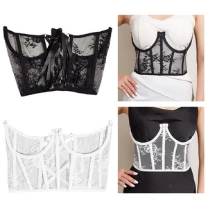 Lace Corset Belt, Lace up Corset Underbust for Women, - Picture 1 of 14